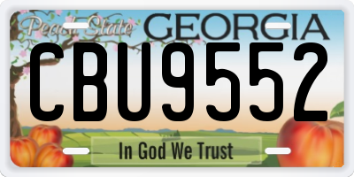 GA license plate CBU9552