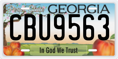 GA license plate CBU9563