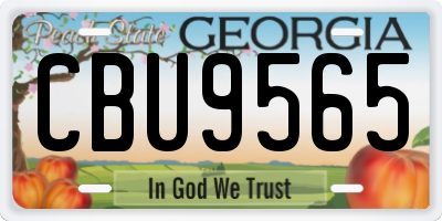 GA license plate CBU9565