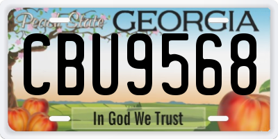 GA license plate CBU9568