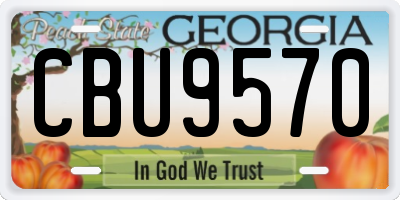 GA license plate CBU9570