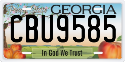 GA license plate CBU9585