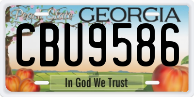 GA license plate CBU9586