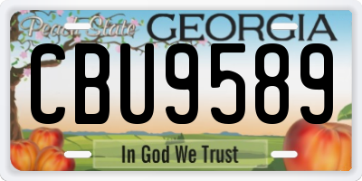 GA license plate CBU9589