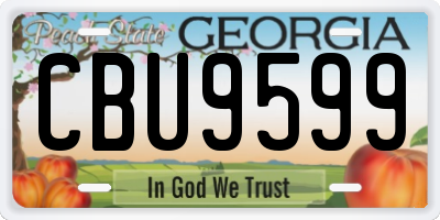 GA license plate CBU9599