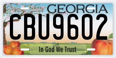 GA license plate CBU9602