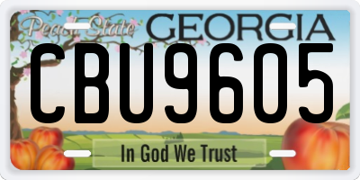 GA license plate CBU9605
