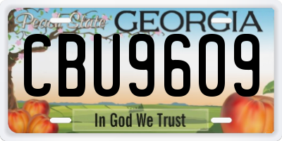 GA license plate CBU9609