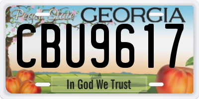 GA license plate CBU9617