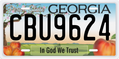 GA license plate CBU9624