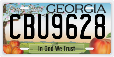 GA license plate CBU9628