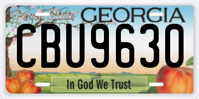 GA license plate CBU9630