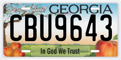 GA license plate CBU9643