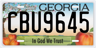 GA license plate CBU9645