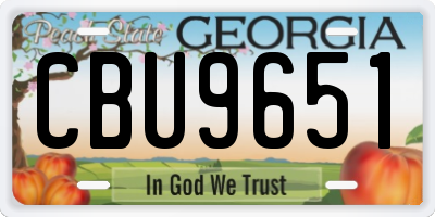 GA license plate CBU9651