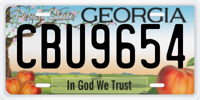GA license plate CBU9654