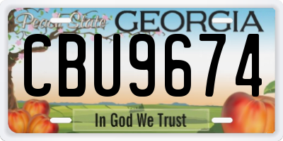 GA license plate CBU9674