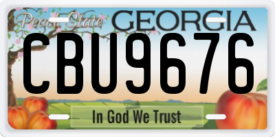 GA license plate CBU9676