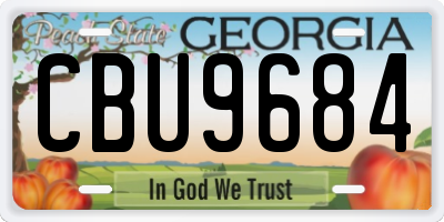 GA license plate CBU9684