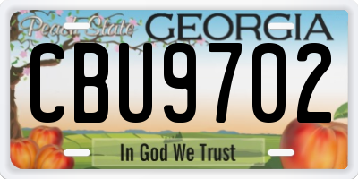GA license plate CBU9702