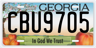 GA license plate CBU9705