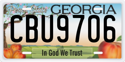 GA license plate CBU9706