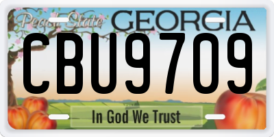GA license plate CBU9709