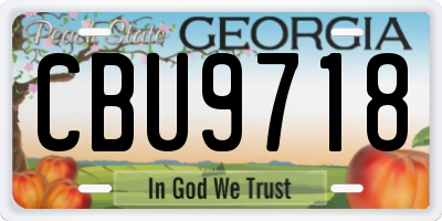 GA license plate CBU9718