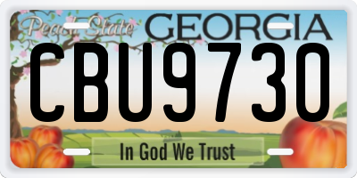 GA license plate CBU9730