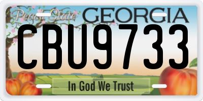 GA license plate CBU9733
