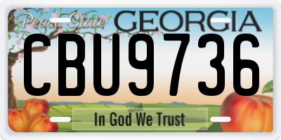 GA license plate CBU9736