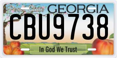GA license plate CBU9738