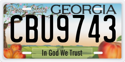 GA license plate CBU9743
