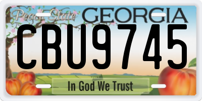 GA license plate CBU9745