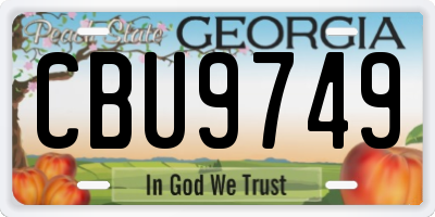 GA license plate CBU9749