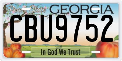 GA license plate CBU9752