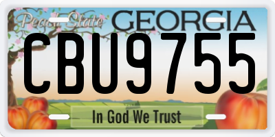GA license plate CBU9755
