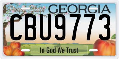 GA license plate CBU9773
