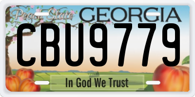 GA license plate CBU9779