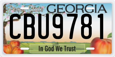 GA license plate CBU9781