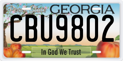 GA license plate CBU9802