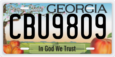 GA license plate CBU9809