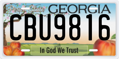 GA license plate CBU9816