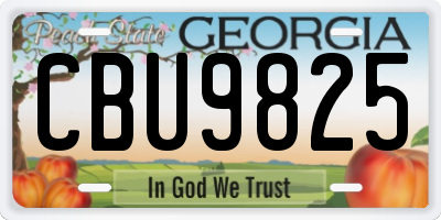 GA license plate CBU9825