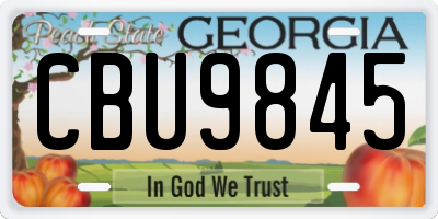 GA license plate CBU9845