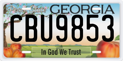 GA license plate CBU9853