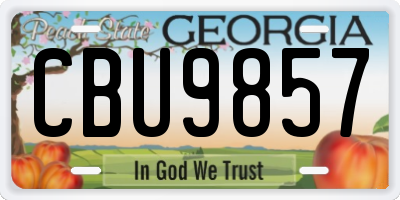 GA license plate CBU9857