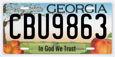 GA license plate CBU9863