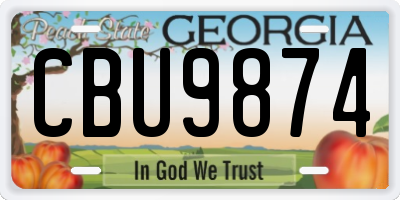 GA license plate CBU9874