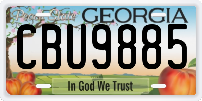 GA license plate CBU9885